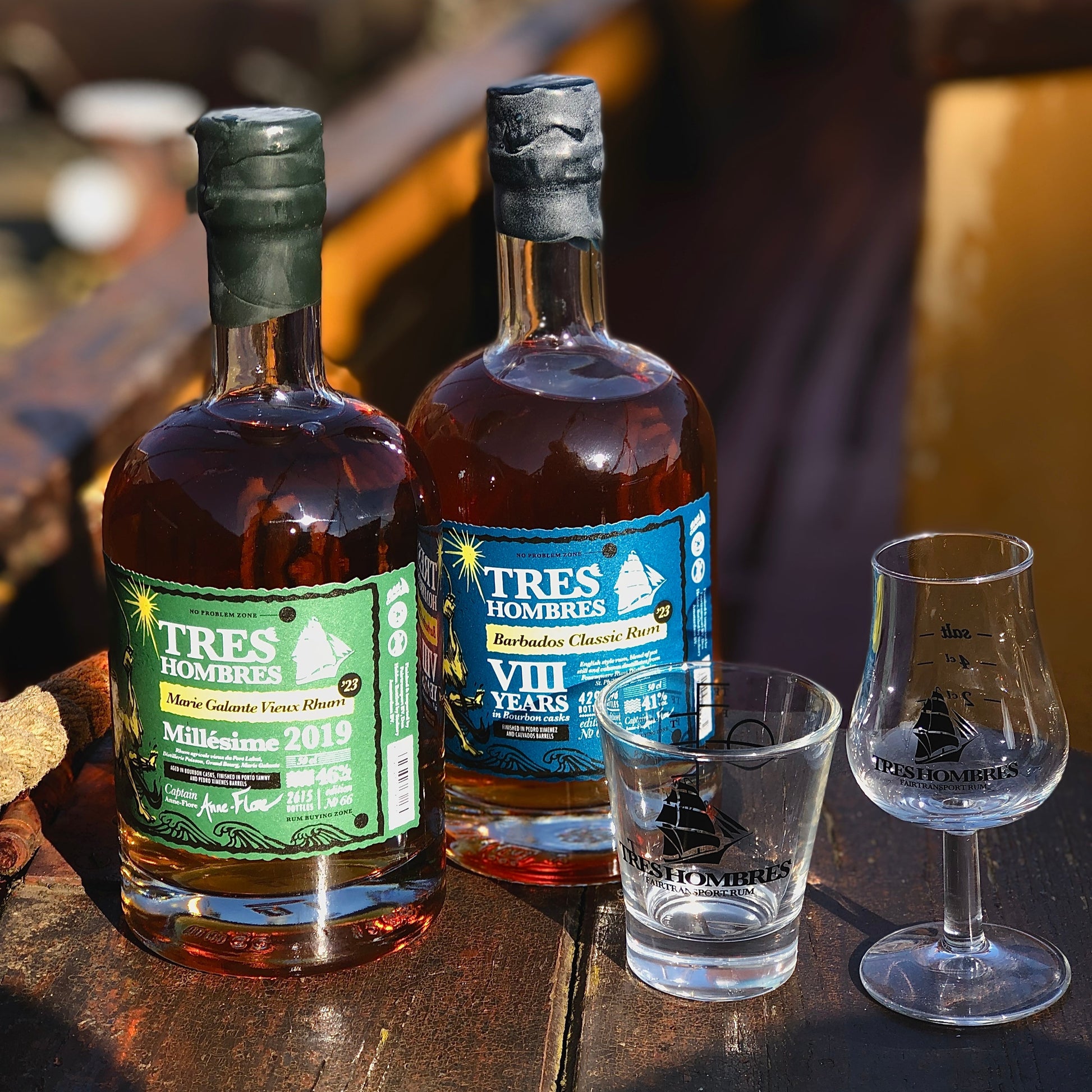 Special deal with Tres Hombres Rums and Tres Hombres Rum Glasses