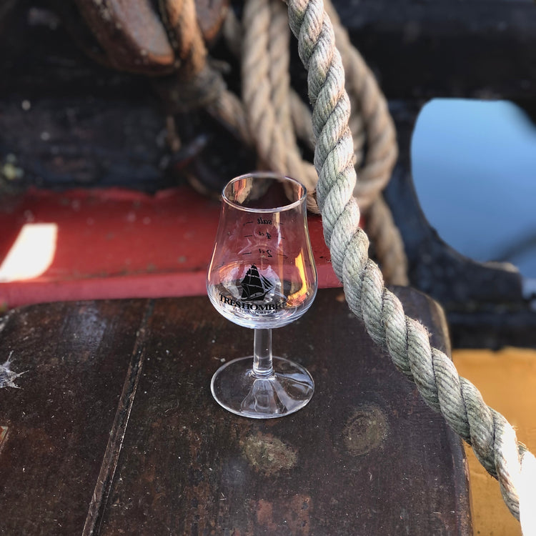 Tres Hombres Rum Glass with a Stem Front
