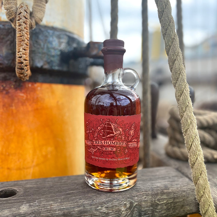 Tres Hombres Rum from the Dominican Republic edition 73, ocean aged rum sail-shipped by Tres Hombres
