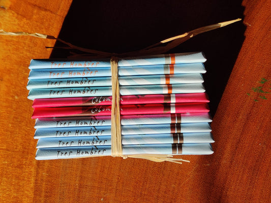 Chocolate Lover combination of 10 Tres Hombres Chocolate Bars from the side