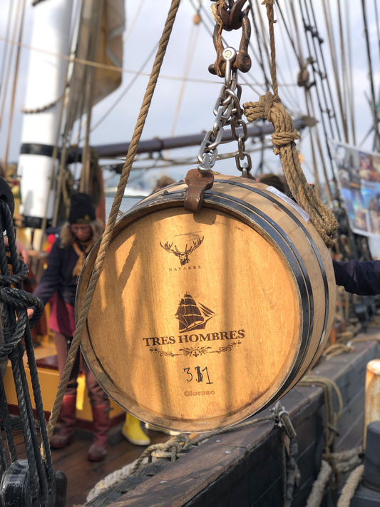 Ocean Aged Rum - Tres Hombres Rum Barrel being unloaded in Amsterdam