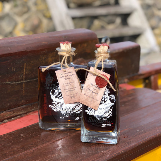 The King and The Queen, two new Tres Hombres Captain's Choice Rums  A 30 year-old rum and a 23 year-old rum from La Palma, distillery Aldea, transported by engineless sailing vessel Tres Hombres.