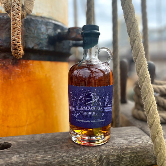 Tres Hombres Rum from Barbados Edition 70, ocean aged rum sail-shipped by Tres Hombres